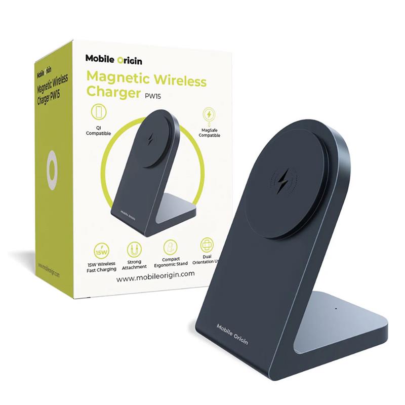 Mobile Origin Magnetic Wireless Charger PW15 - Black