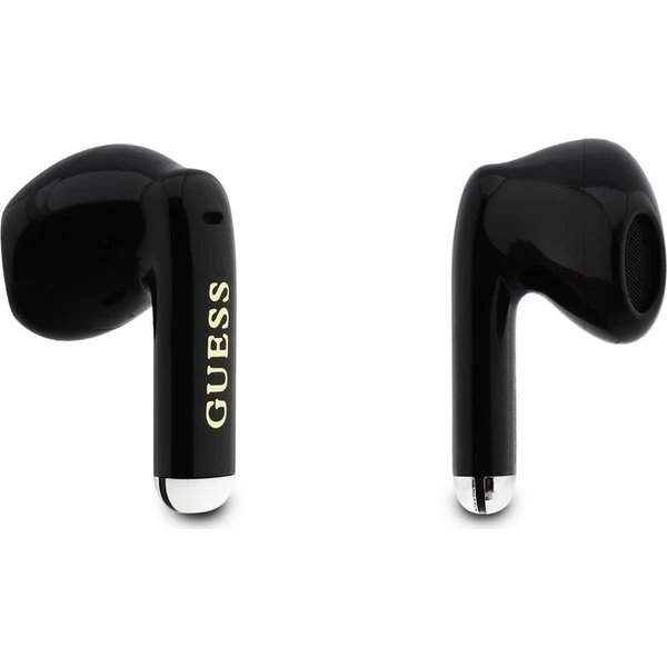 Guess Gold Line Glossy Classic Logo TWS Bezdrátová Sluchátka černá