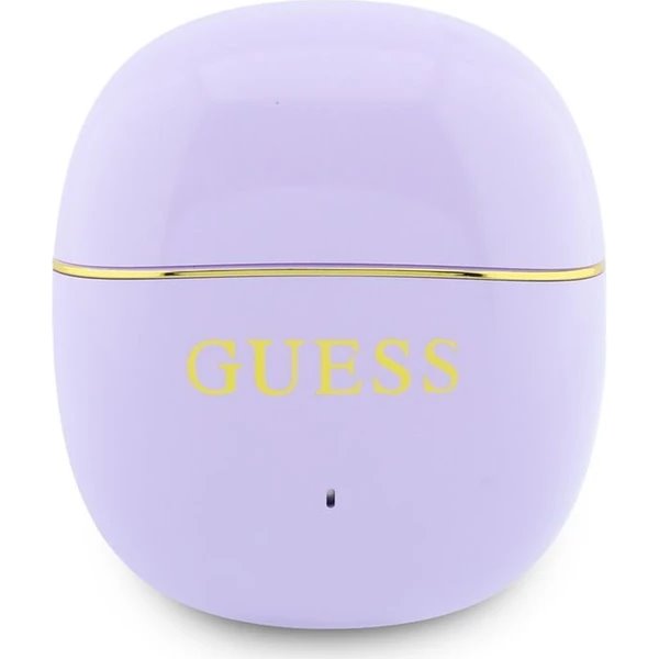 Guess Gold Line Glossy Classic Logo TWS Bezdrátová Sluchátka fialová