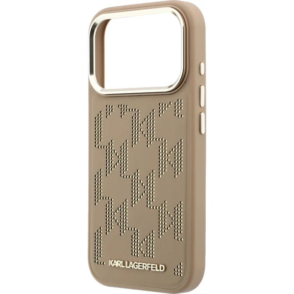 Karl Lagerfeld PU Perforated Monogram MagSafe MagSafe kryt iPhone 17 Pro Max hnědý