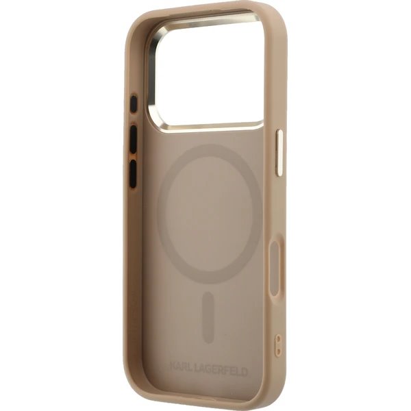 Karl Lagerfeld PU Perforated Monogram MagSafe MagSafe kryt iPhone 17 Pro Max hnědý