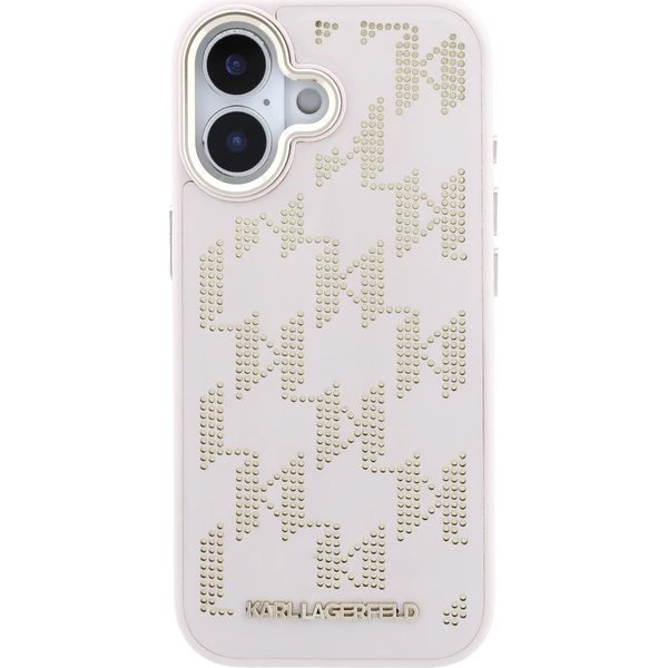 Karl Lagerfeld PU Perforated Monogram MagSafe MagSafe kryt iPhone 17 růžový