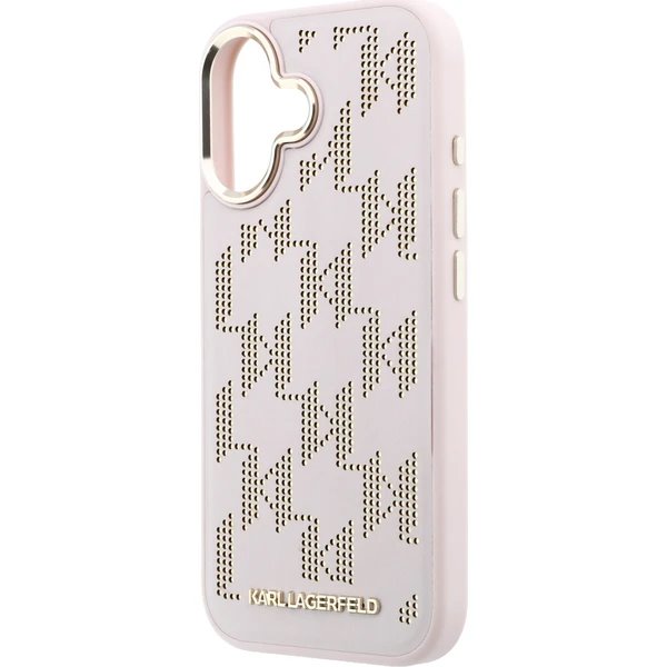 Karl Lagerfeld PU Perforated Monogram MagSafe MagSafe kryt iPhone 17 růžový