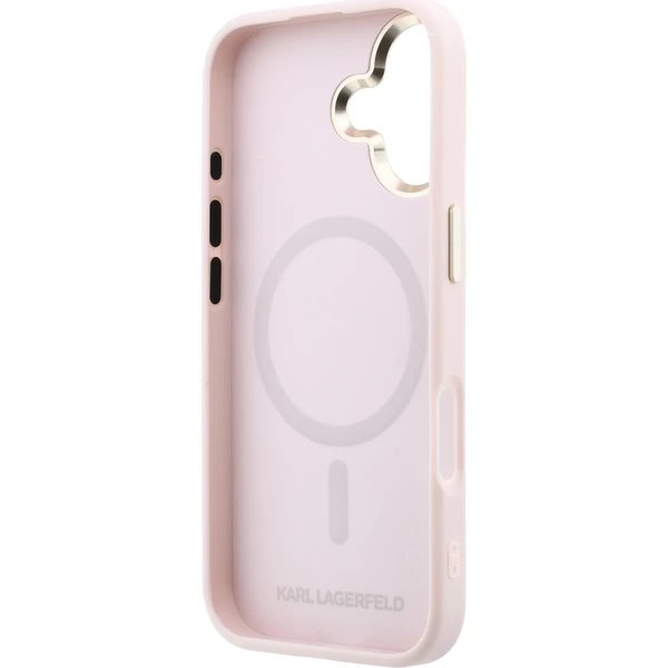 Karl Lagerfeld PU Perforated Monogram MagSafe MagSafe kryt iPhone 17 růžový
