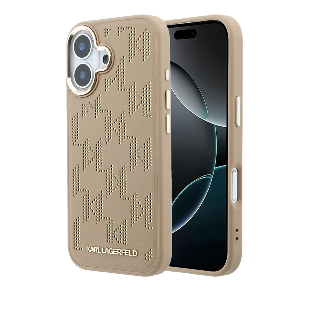 Karl Lagerfeld PU Perforated Monogram MagSafe MagSafe kryt iPhone 17 hnědý