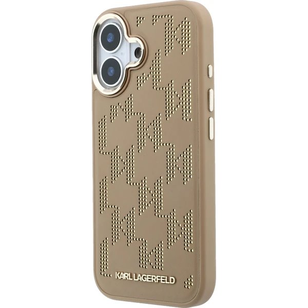 Karl Lagerfeld PU Perforated Monogram MagSafe MagSafe kryt iPhone 17 hnědý