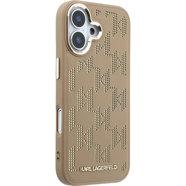 Karl Lagerfeld PU Perforated Monogram MagSafe MagSafe kryt iPhone 17 hnědý