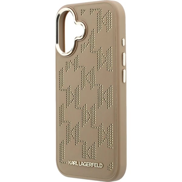 Karl Lagerfeld PU Perforated Monogram MagSafe MagSafe kryt iPhone 17 hnědý