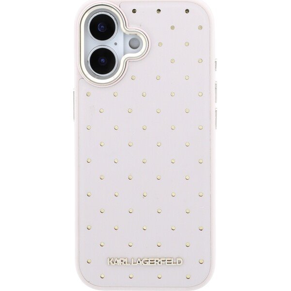 Karl Lagerfeld PU Perforated Gold Dots MagSafe kryt iPhone 17 růžový