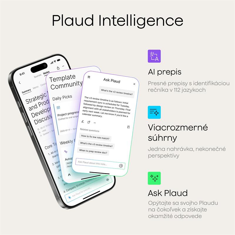 PLAUD Note Pro Silver - AI hlasový záznamník