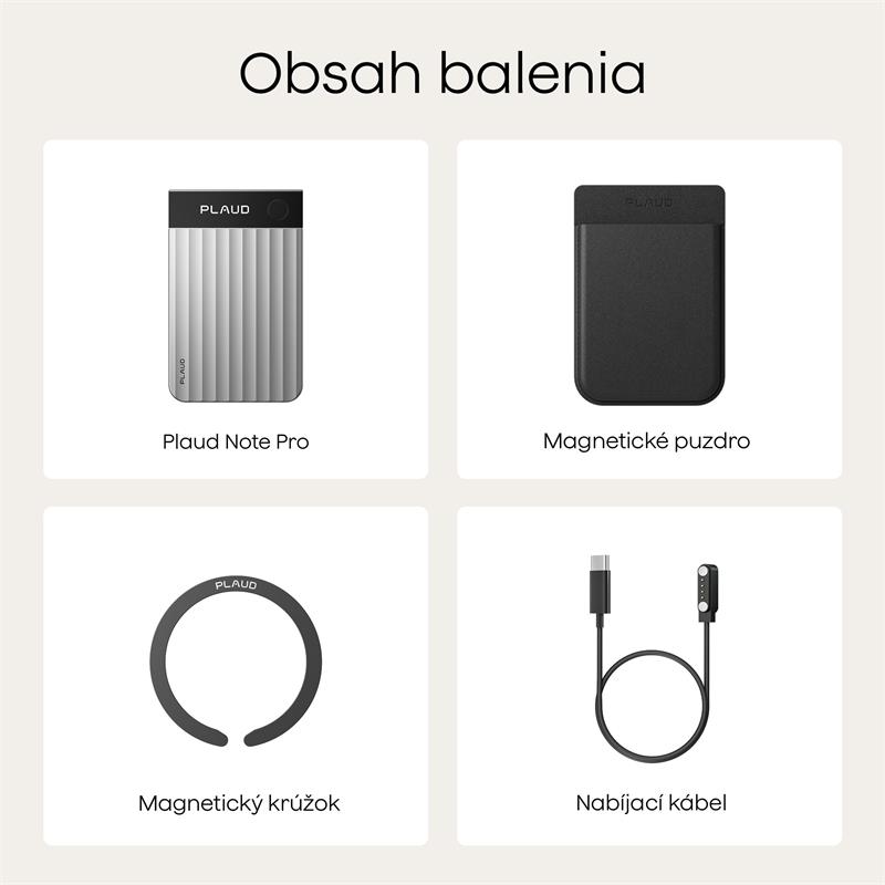 PLAUD Note Pro Silver - AI hlasový záznamník