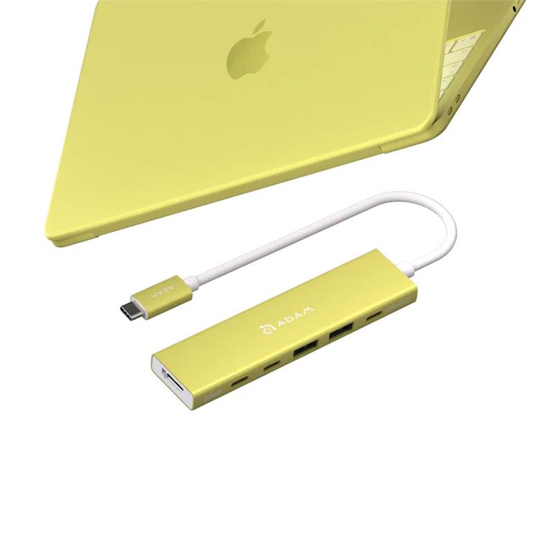 Adam Elements USB-C Hub DE06 6-in-1 - Yellow