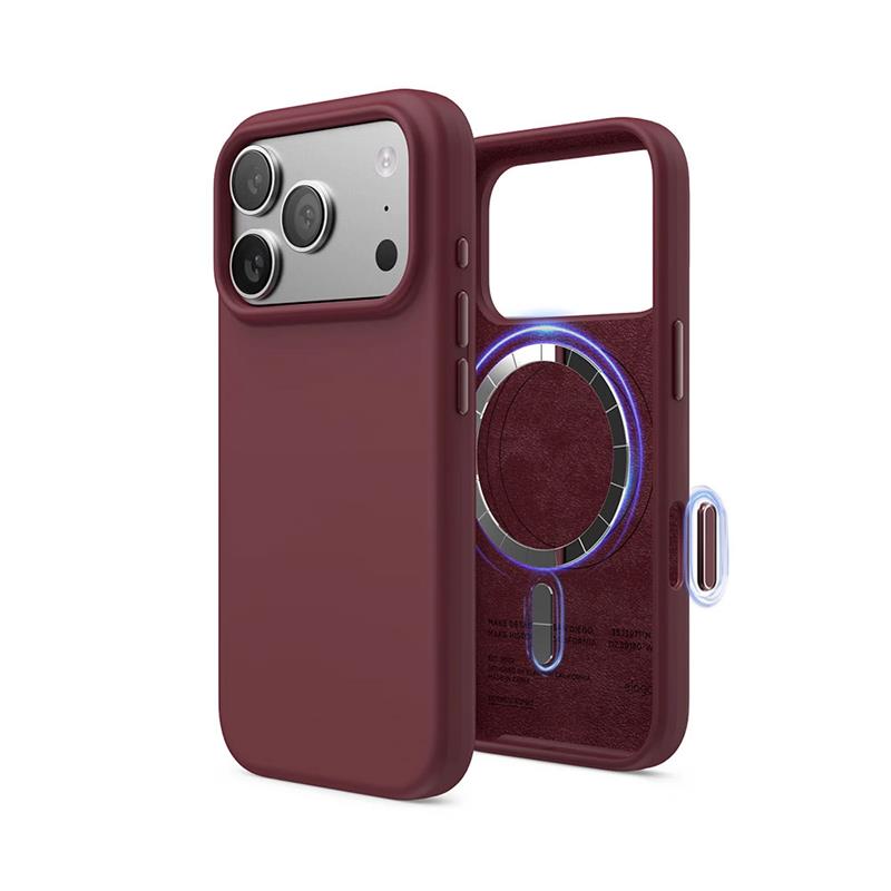 Elago kryt Silicone Case Magsafe Camera Control pre iPhone 17 Pro - Burgundy