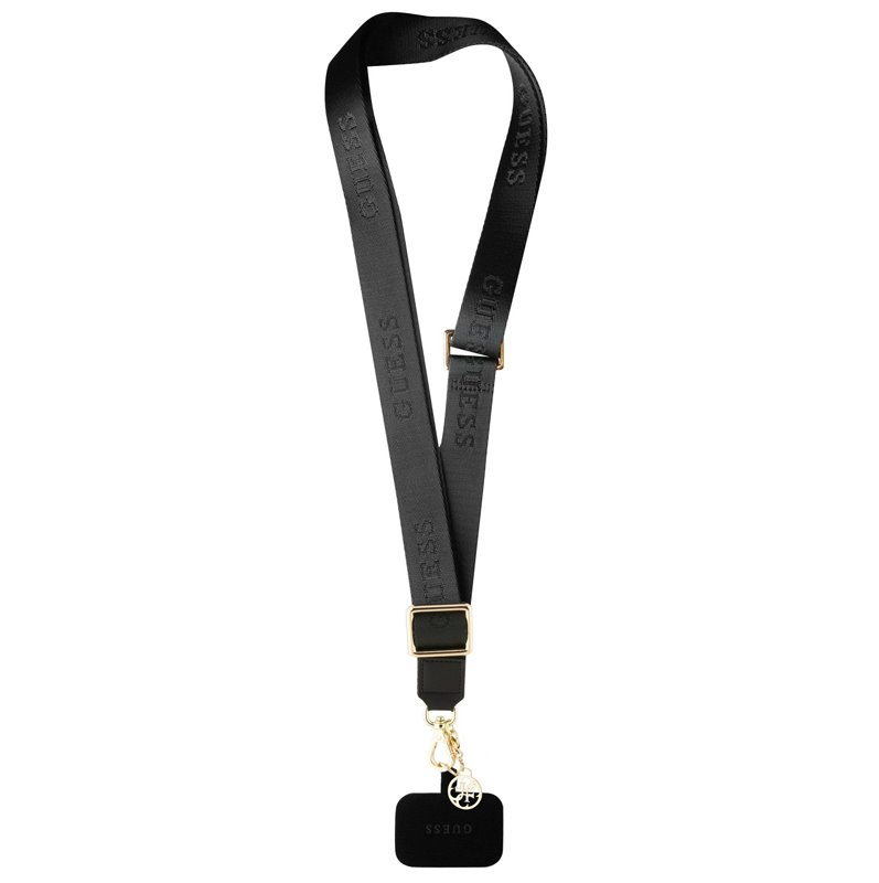 Guess Crossbody Popruh Nylon 4G Charm černý