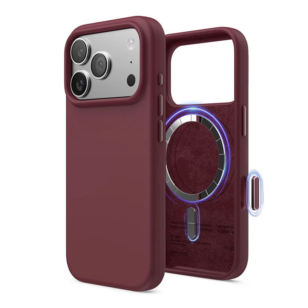 Elago kryt Silicone Case Magsafe Camera Control pre iPhone 17 Pro Max - Burgundy
