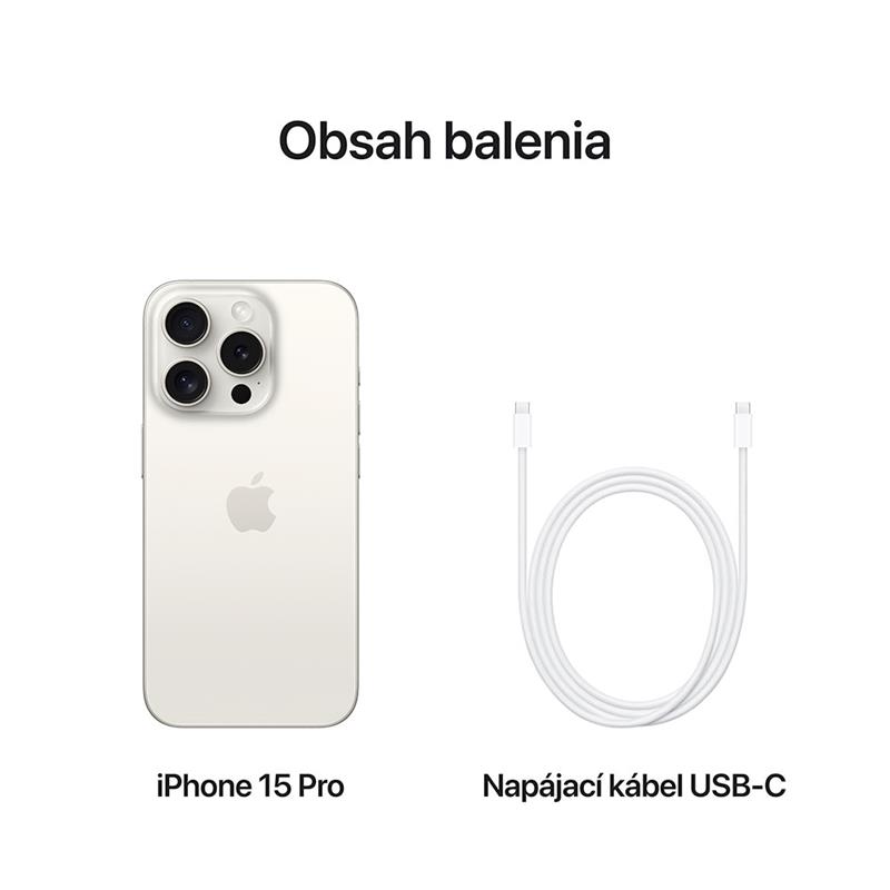 iPhone 15 Pro 256 GB biely titán *Použitý s DPH - Trieda A*