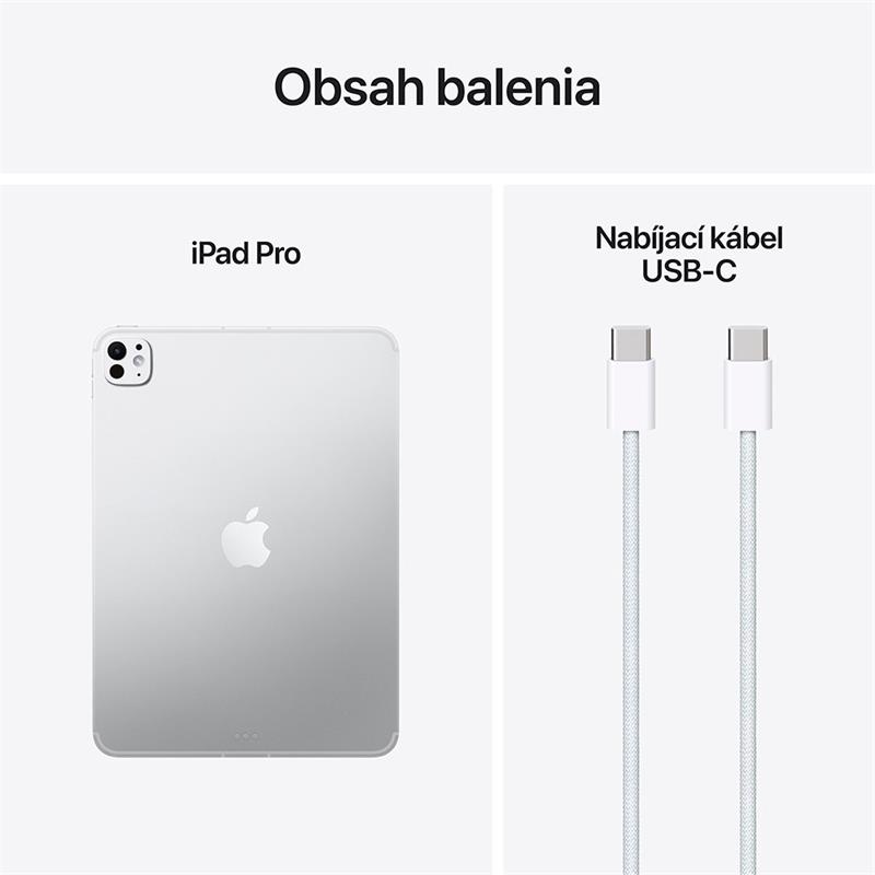 iPad Pro 11" Wi-Fi + Cellular 512GB štandardné sklo - Strieborný (2025) *Rozbalený*