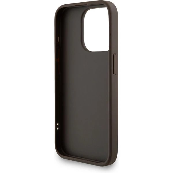 Guess PU 4G Metal Logo Strap kryt iPhone 15 Pro hnedý *Rozbalený*