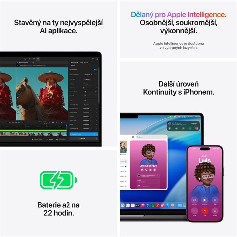 CTO MacBook Pro 14" Apple M5 Pro 15core CPU 16core GPU 24GB 1TB 96W Vesmírně černý CZ