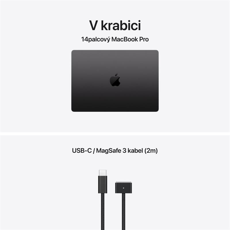 CTO MacBook Pro 14" Apple M5 Pro 15core CPU 16core GPU 24GB 1TB 96W Vesmírně černý CZ