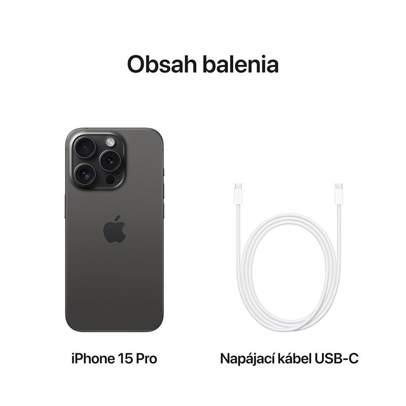 iPhone 15 Pro eSIM 128 GB čierny titán *Trieda A*