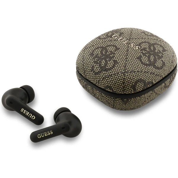 Guess PU 4G Metal Logo ENC TWS Bezdrôtové Slúchadlá hnedé