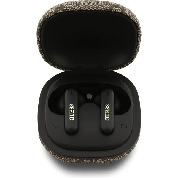 Guess PU 4G Metal Logo ENC TWS Bezdrôtové Slúchadlá hnedé