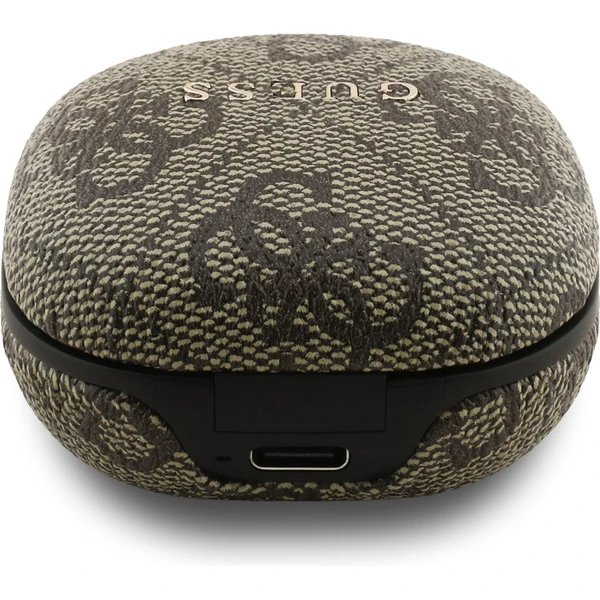 Guess PU 4G Metal Logo ENC TWS Bezdrôtové Slúchadlá hnedé