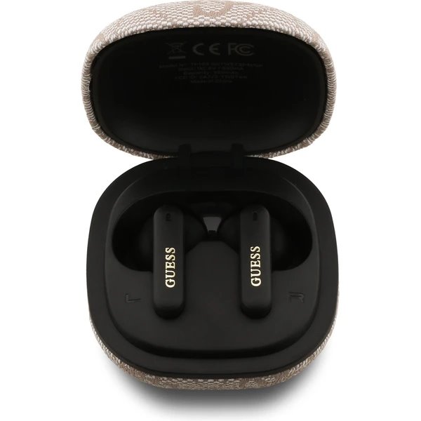 Guess PU 4G Metal Logo ENC TWS Bezdrôtové Slúchadlá ružové