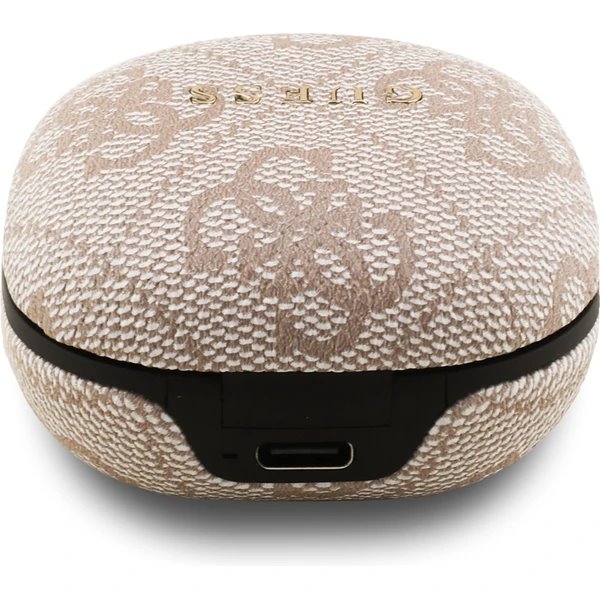 Guess PU 4G Metal Logo ENC TWS Bezdrôtové Slúchadlá ružové