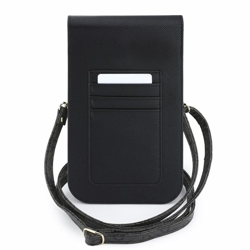 Guess PU Leather+Grained 4G Metal Logo Brašna na Telefon černá