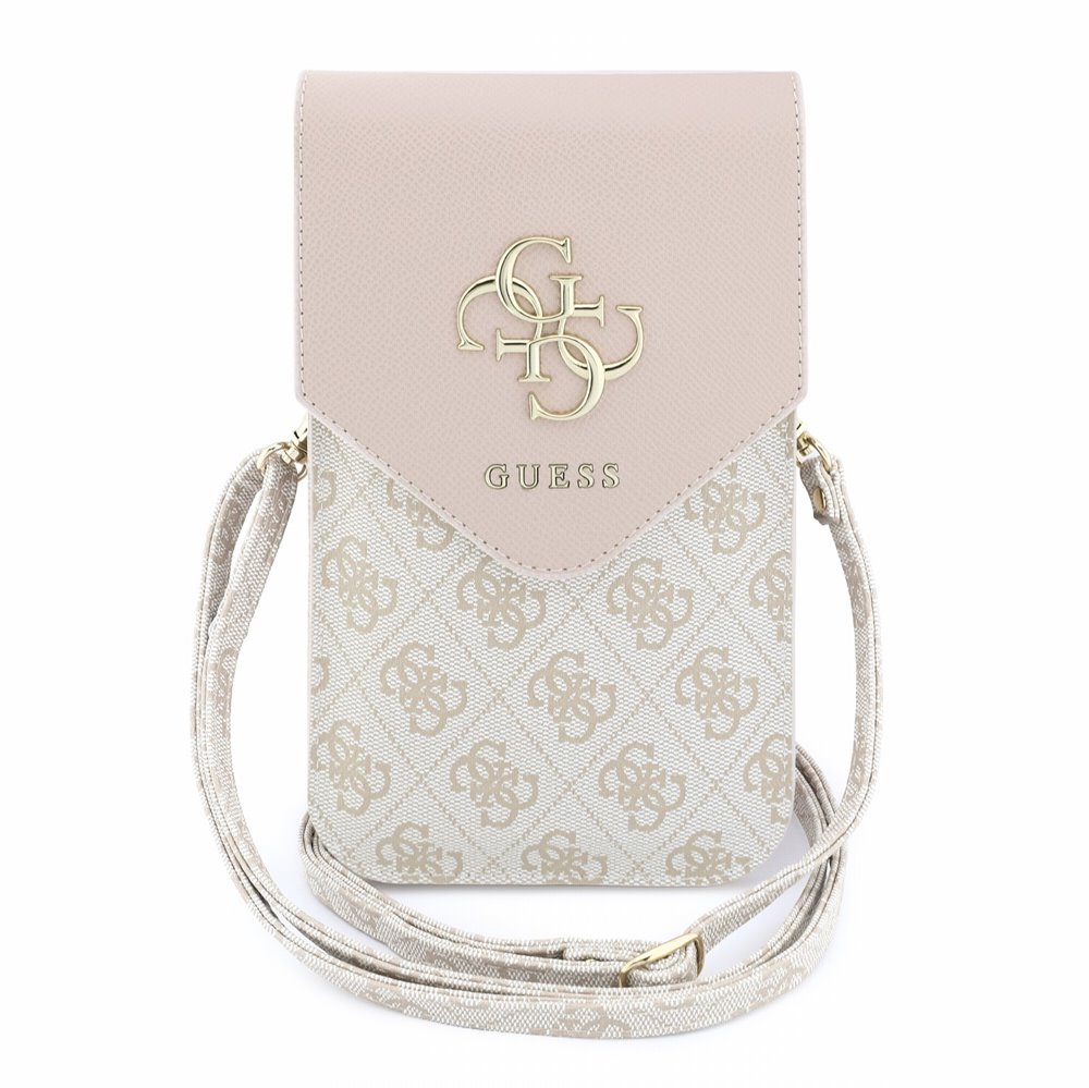Guess PU Leather+Grained 4G Metal Logo Brašna na Telefon černá