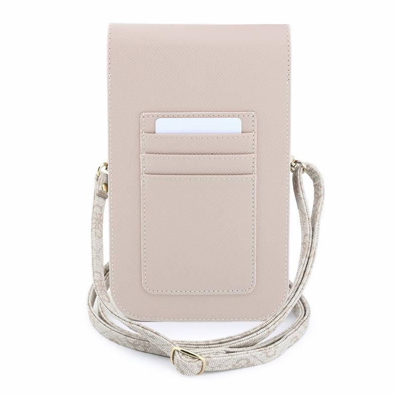 Guess PU Leather+Grained 4G Metal Logo Brašna na Telefon černá
