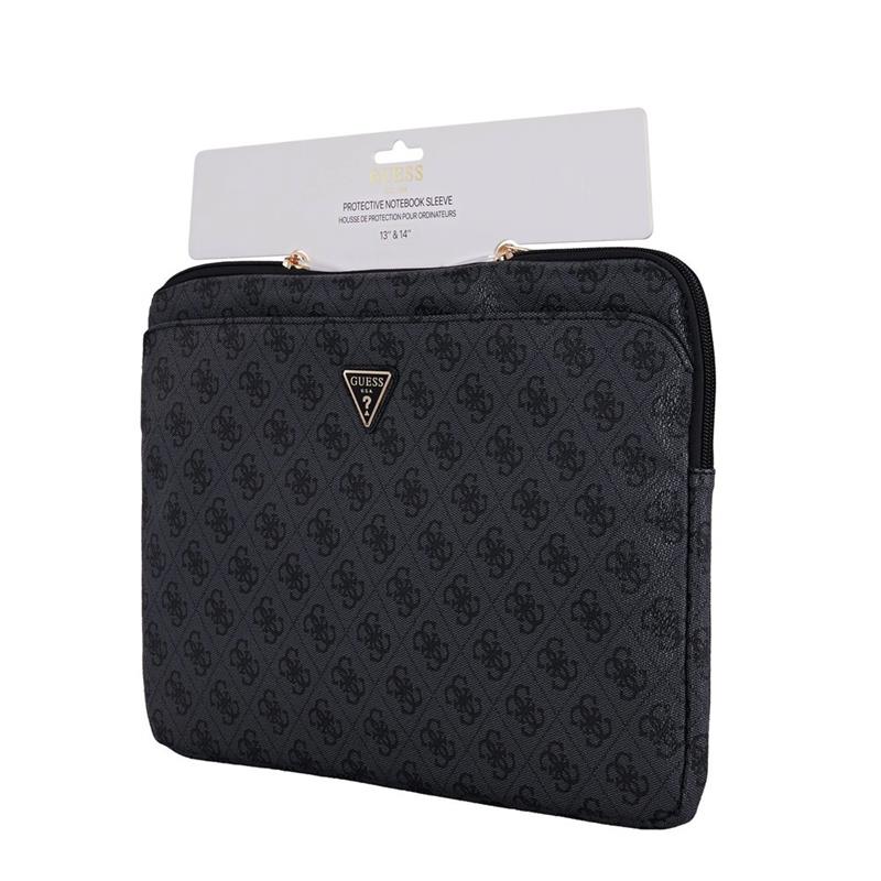 Guess Saffiano Triangle Metal Logo Pouzdo na MacBook 13/14" černé