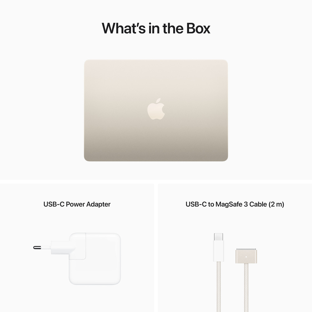 MacBook Air 13" Apple M2 8core CPU 8core GPU 8GB 256GB Hvězdně Bílý CZ