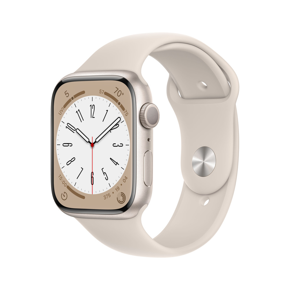 Apple Watch Series 8 GPS 45mm Hviezdne biele hliníkové puzdro s hviezdne bielym športovým remienkom
