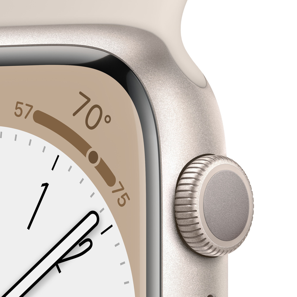 Apple Watch Series 8 GPS 45mm Hviezdne biele hliníkové puzdro s hviezdne bielym športovým remienkom