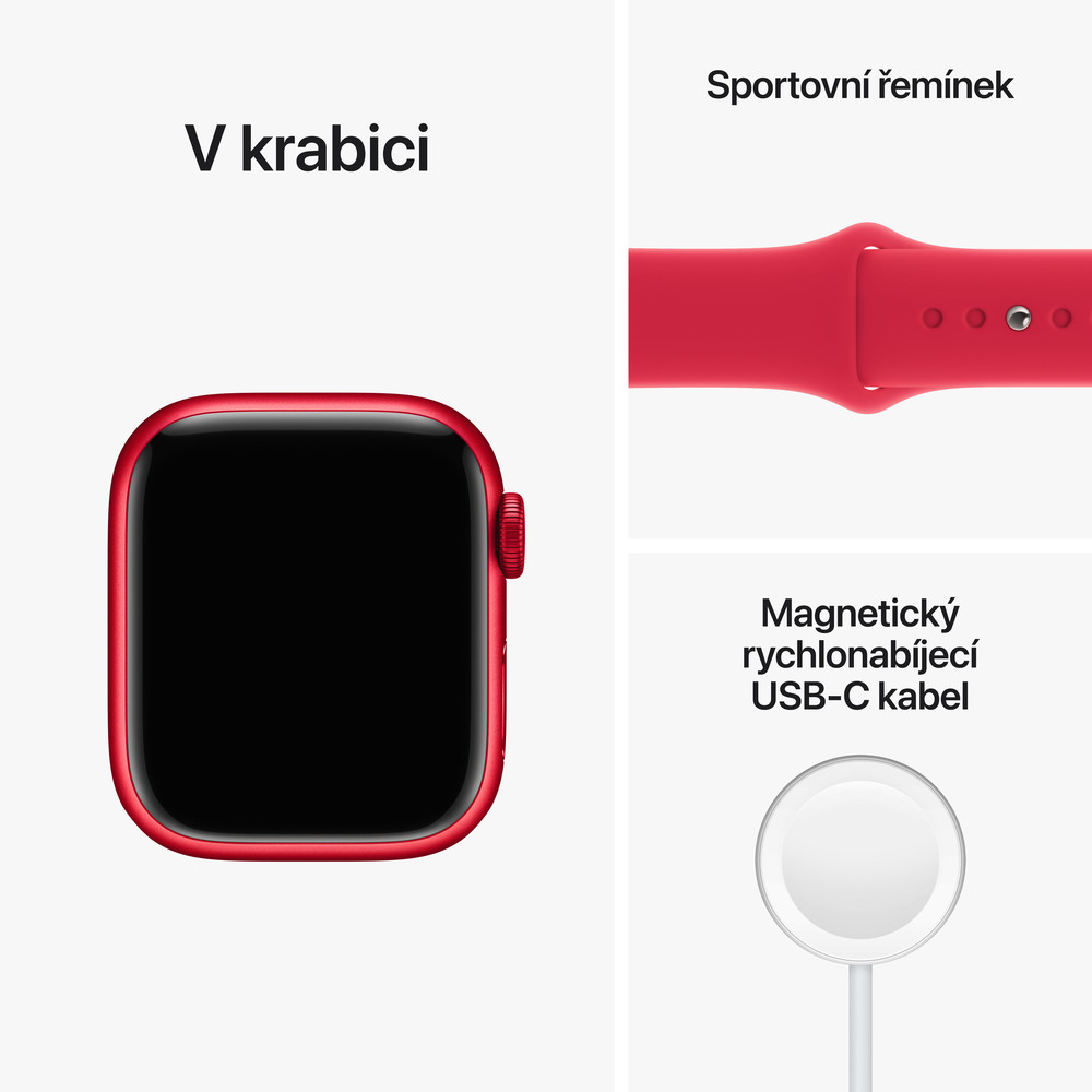 Apple Watch Series 8 GPS 41mm (PRODUCT)RED hliníkové puzdro s (PRODUCT)RED športovým remienkom