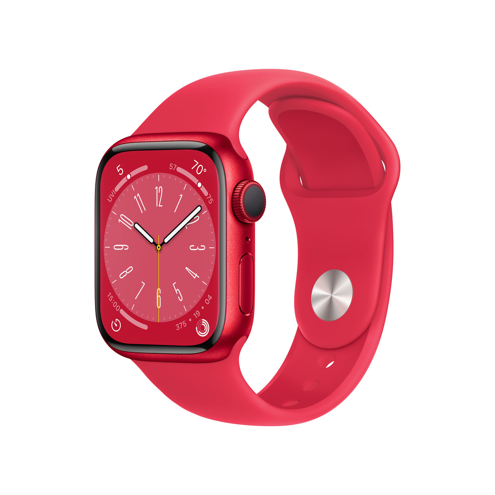Apple Watch Series 8 GPS 41mm (PRODUCT)RED hliníkové puzdro s (PRODUCT)RED športovým remienkom