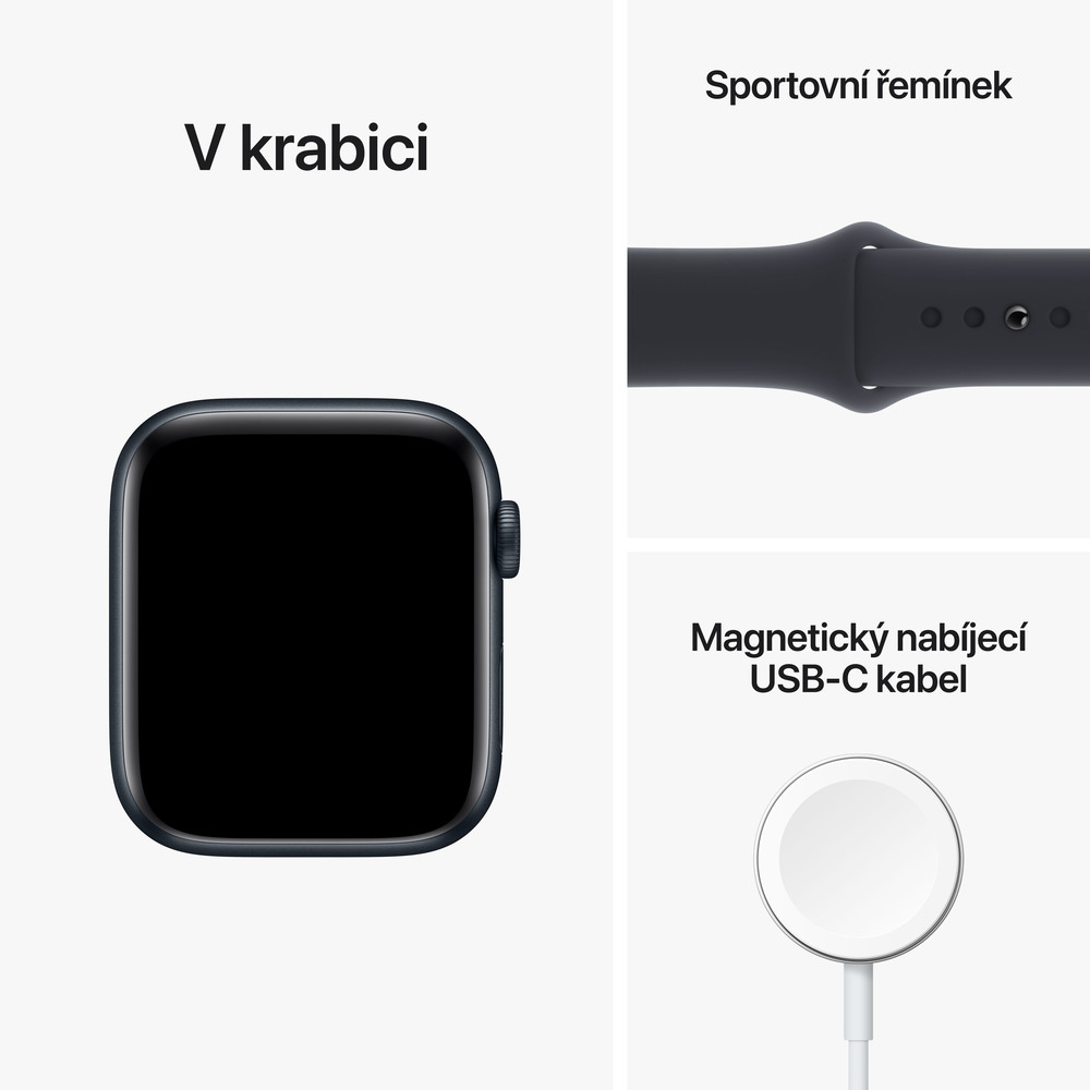 Apple Watch SE GPS 44mm Tmavo atramentové hliníkové puzdro s tmavo atramentový športovým remienkom