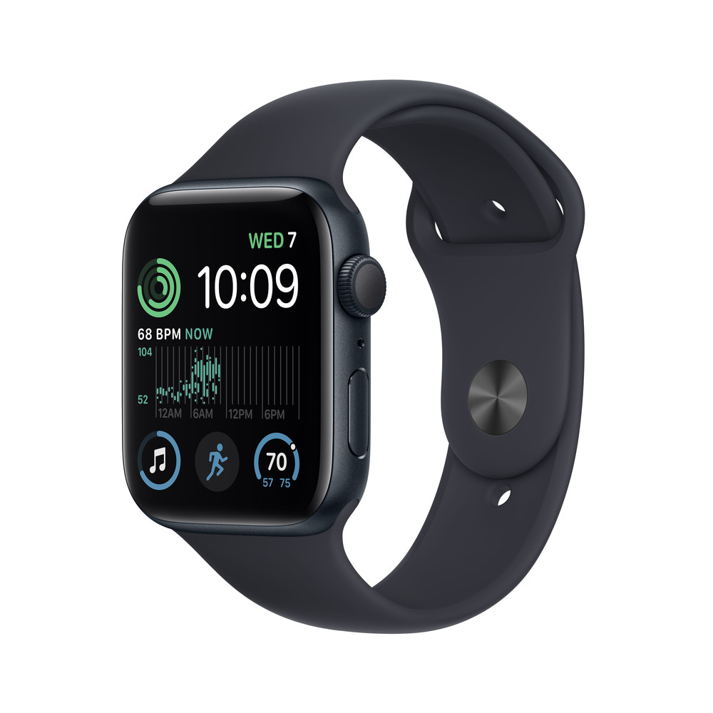Apple Watch SE GPS 44mm Tmavo atramentové hliníkové puzdro s tmavo atramentový športovým remienkom