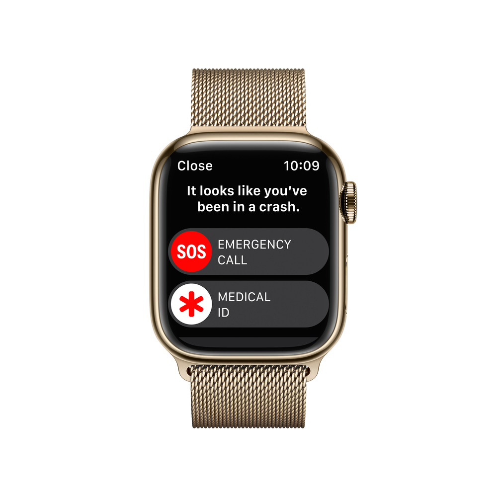 Apple Watch Series 8 GPS + Cellular 41mm Zlaté nerezové puzdro so zlatým Milánskym ťahom