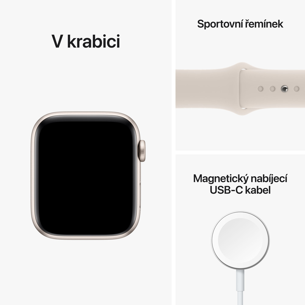 Apple Watch SE GPS + Cellular 44mm Hviezdne biele hliníkové puzdro s hviezdne bielym športovým remienkom