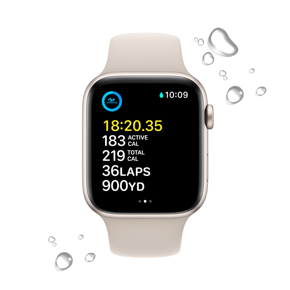 Apple Watch SE GPS + Cellular 44mm Hviezdne biele hliníkové puzdro s hviezdne bielym športovým remienkom