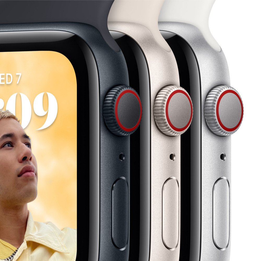 Apple Watch SE GPS + Cellular 44mm Hviezdne biele hliníkové puzdro s hviezdne bielym športovým remienkom