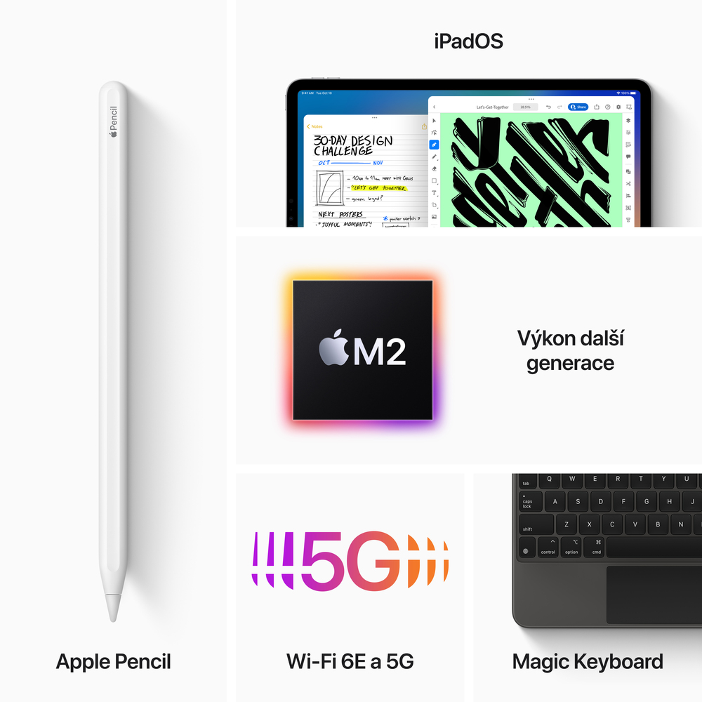 iPad Pro 12.9" Wi-Fi + Cellular 512GB Strieborný (2022)