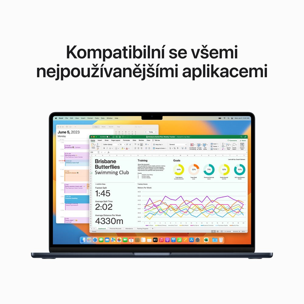 MacBook Air 15" Apple M2 8core CPU 10core GPU 8GB 256GB Temně Inkoustový CZ