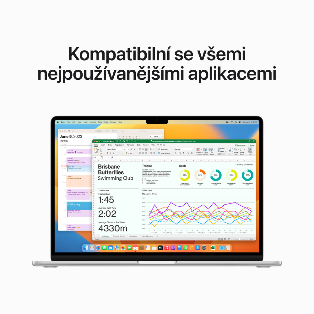 MacBook Air 15" Apple M2 8core CPU 10core GPU 8GB 512GB Stříbrný CZ