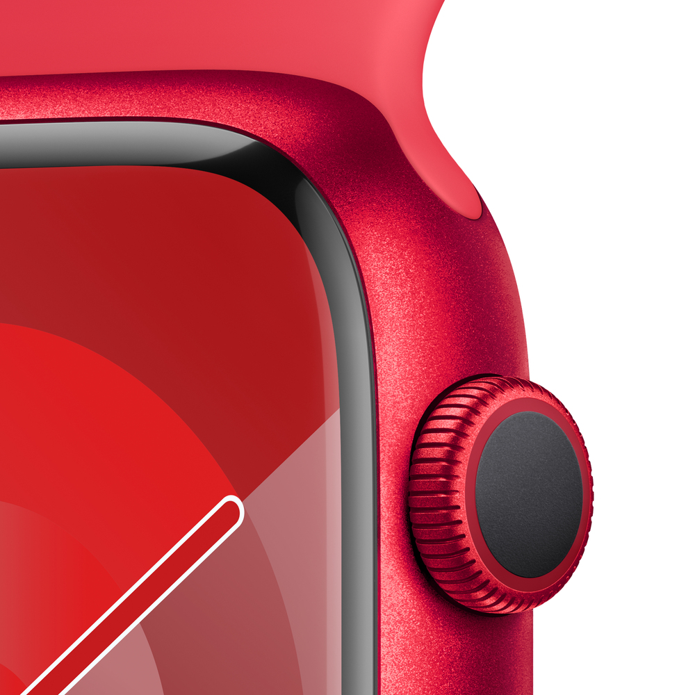 Apple Watch Series 9 GPS 45mm (PRODUCT) RED Aluminium Case with (PRODUCT) RED Sport Band - S/M