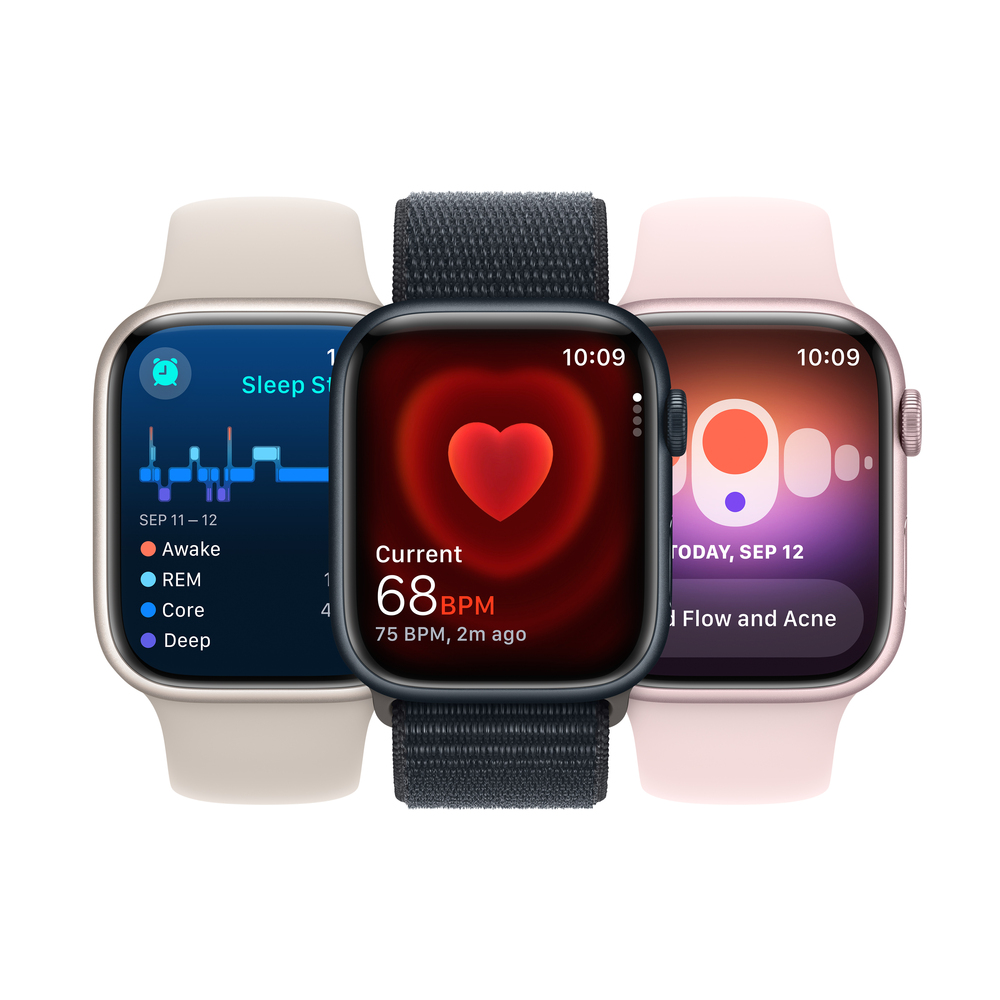 Apple Watch Series 9 GPS 41mm Starlight Aluminium Case with Starlight Sport Band - M/L